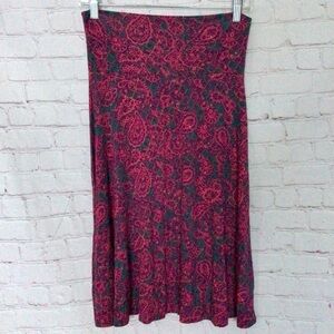 LuLaRoe Pink and Green Skirt - Size XS